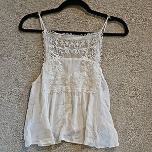 White Lace Embroidered Women's Top